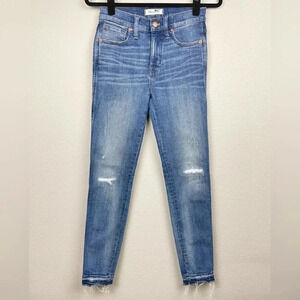MADEWELL Women’s 26 9” High Rise Skinny Jeans Rigid Distressed Released Hem Clas